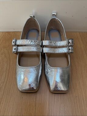 Dolce Vita Silver Double-Strap Mary Jane Dress Shoes